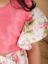 Girl's Printed Skirt And Ruffle Crop Top Set